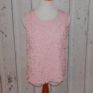 NWOT Talbots XS PInk Raised Cut Flowers Tank Top